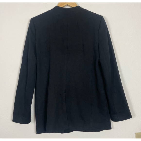 Women's Madewell Black Collarless One-Button Blazer 
Jacket with Pockets Size 10 - Picture 4 of 4